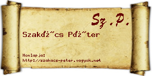 Szakács Péter névjegykártya
