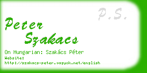 peter szakacs business card